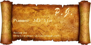 Pummer Júlia névjegykártya